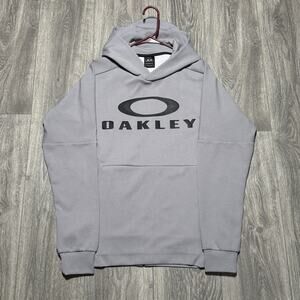 Vintage 90s Y2K Oakley Software Center Logo Grey Hoodie Sweatshirt Mens Small